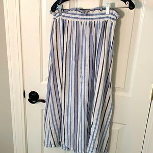 Striped midi skirt